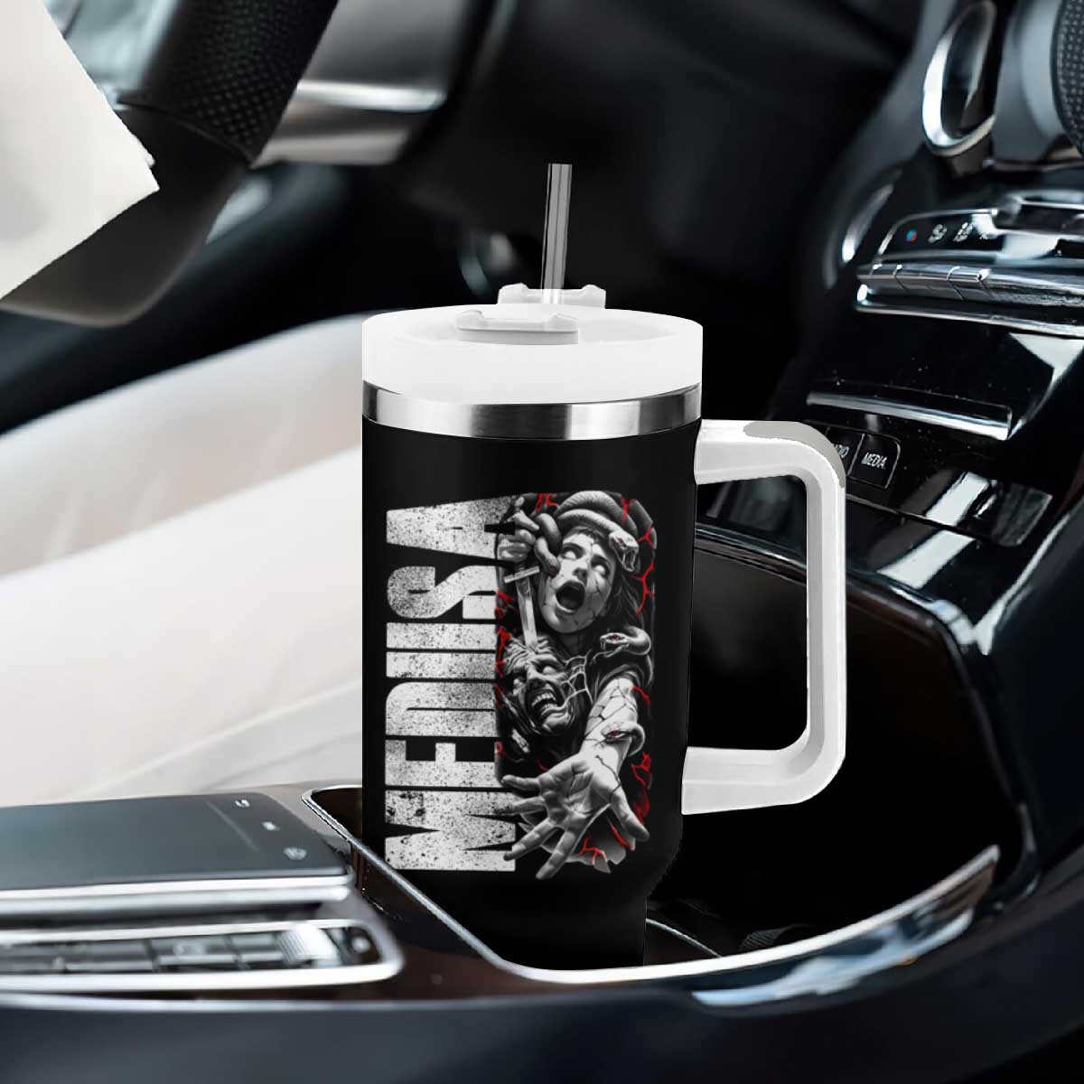 Greek Mythology Medusa Tumbler With Handle TS09 Print Your Wear