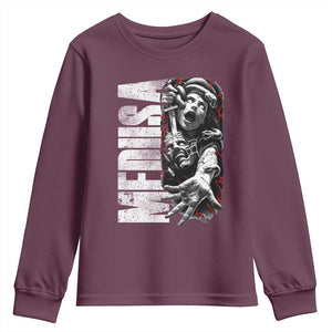 Greek Mythology Medusa Youth Sweatshirt TS09 Maroon Print Your Wear