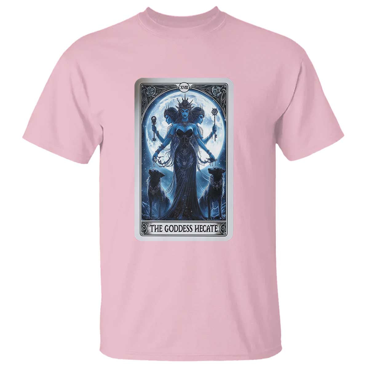Greek Mythology Hecate Triple Goddess T Shirt Moon Pagan Gothic Witch TS09 Light Pink Print Your Wear