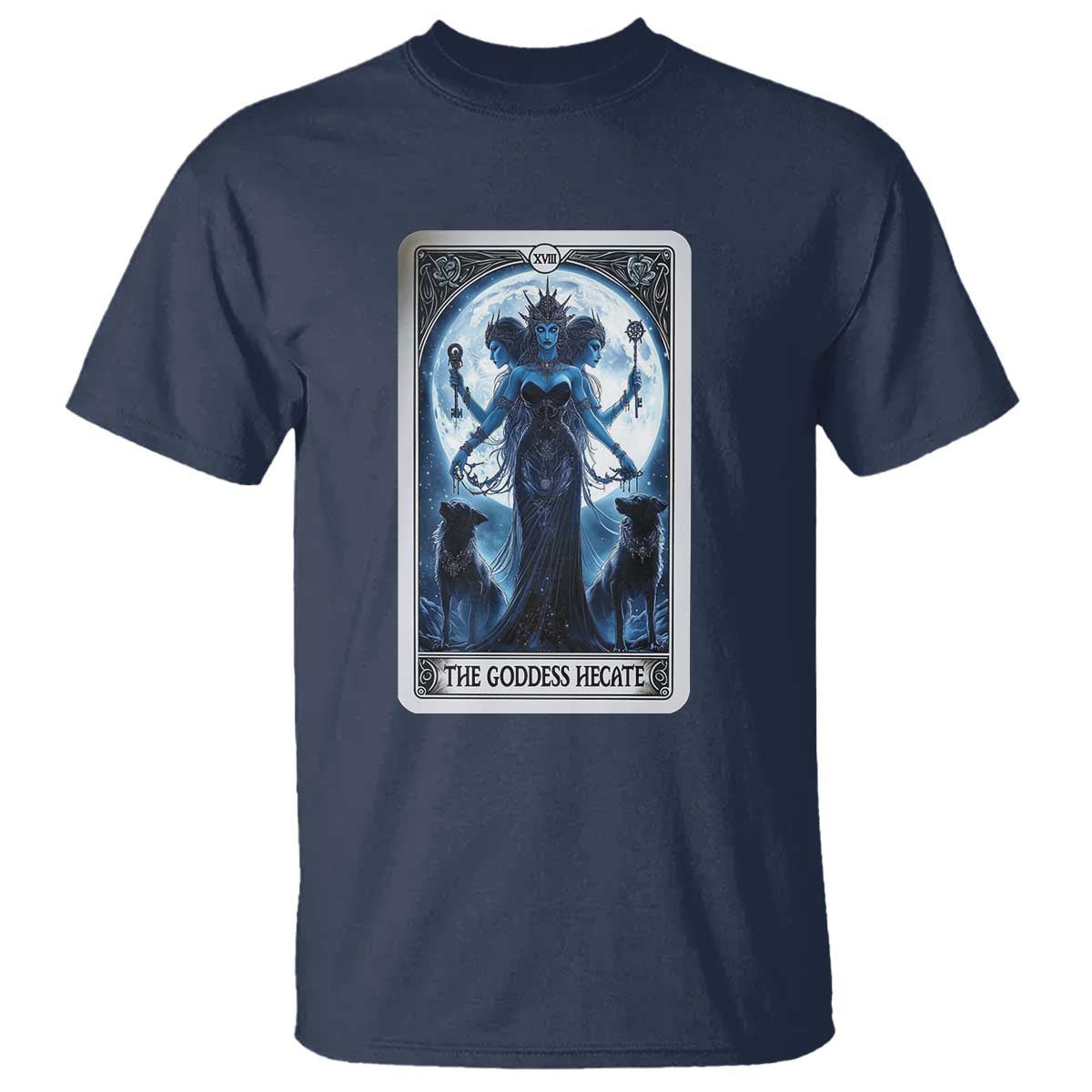 Greek Mythology Hecate Triple Goddess T Shirt Moon Pagan Gothic Witch TS09 Navy Print Your Wear