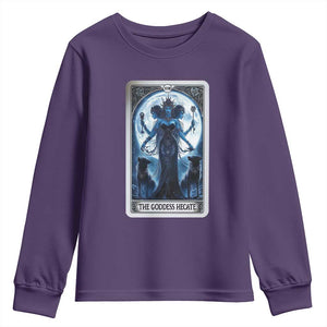 Greek Mythology Hecate Triple Goddess Youth Sweatshirt Moon Pagan Gothic Witch TS09 Purple Print Your Wear