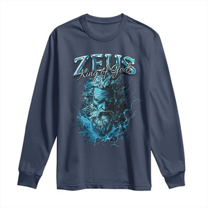 Greek Mythology Zeus Long Sleeve Shirt King Of Gods TS09 Navy Print Your Wear