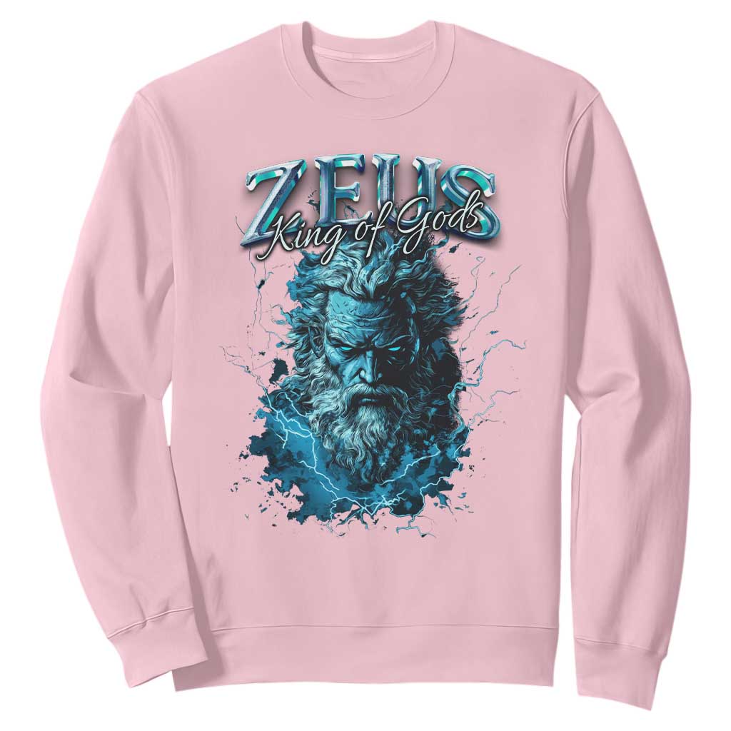 Greek Mythology Zeus Sweatshirt King Of Gods TS09 Light Pink Print Your Wear
