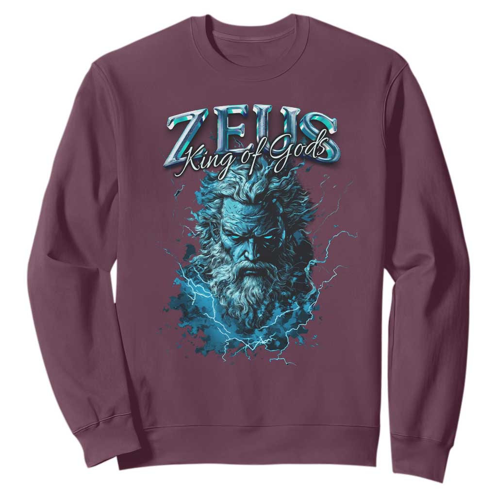 Greek Mythology Zeus Sweatshirt King Of Gods TS09 Maroon Print Your Wear
