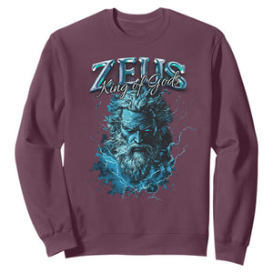 Greek Mythology Zeus Sweatshirt King Of Gods TS09 Maroon Print Your Wear
