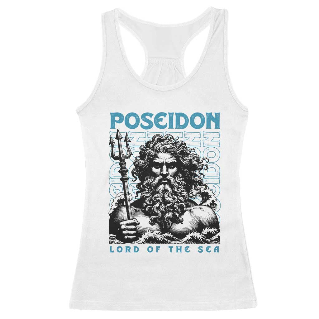 Greek Mythology Poseidon Racerback Tank Top Lord Of The Sea Trident TS09 White Print Your Wear