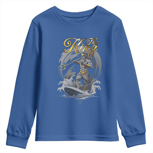 Greek Mythology Poseidon Youth Sweatshirt The King Triton Mermaid Dad TS09 Royal Blue Print Your Wear