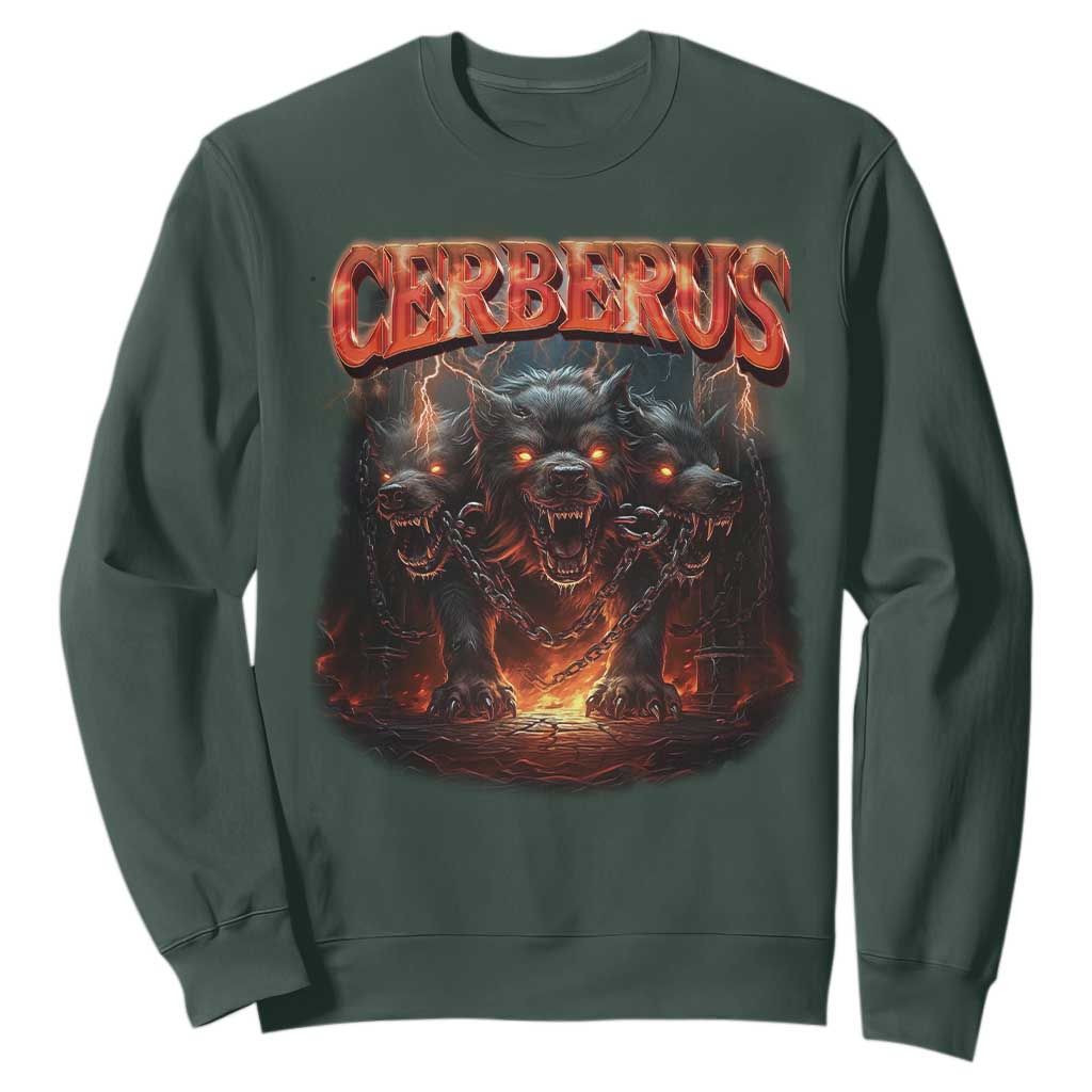 Greek Mythology Hades Cerberus Sweatshirt TS09 Dark Forest Green Print Your Wear