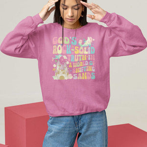 Scuba VBS 2024 Sweatshirt God's Rock Solid Vacation Bible School Christian TS09 Azalea Print Your Wear