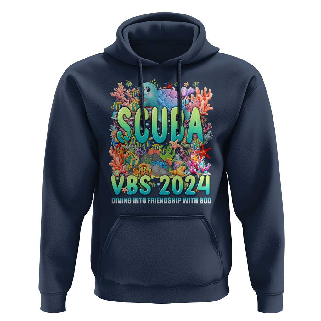 Scuba VBS 2024 Hoodie Diving Into Friendship Vacation Bible School TS09 Navy Print Your Wear