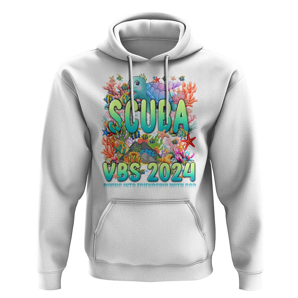 Scuba VBS 2024 Hoodie Diving Into Friendship Vacation Bible School TS09 White Print Your Wear