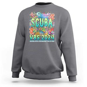 Scuba VBS 2024 Sweatshirt Diving Into Friendship Vacation Bible School TS09 Charcoal Print Your Wear