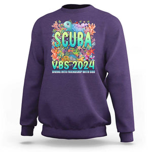 Scuba VBS 2024 Sweatshirt Diving Into Friendship Vacation Bible School TS09 Purple Print Your Wear