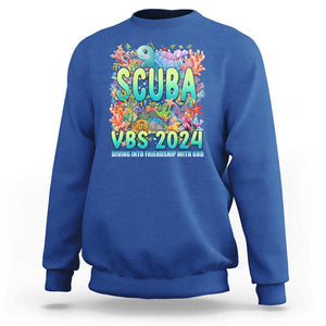 Scuba VBS 2024 Sweatshirt Diving Into Friendship Vacation Bible School TS09 Royal Blue Print Your Wear