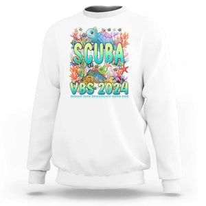 Scuba VBS 2024 Sweatshirt Diving Into Friendship Vacation Bible School TS09 White Print Your Wear