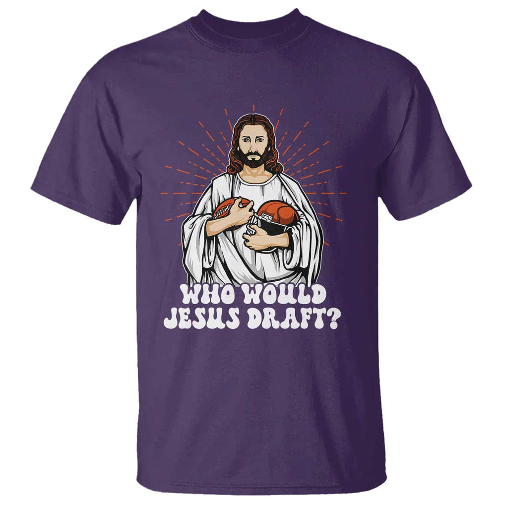 Funny Fantasy Football T Shirt Who Would Jesus Draft TS09 Purple Print Your Wear