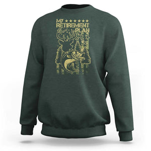 Funny My Retirement Plan Hunting Fishing Sweatshirt TS09 Dark Forest Green Print Your Wear