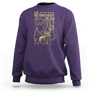 Funny My Retirement Plan Hunting Fishing Sweatshirt TS09 Purple Print Your Wear