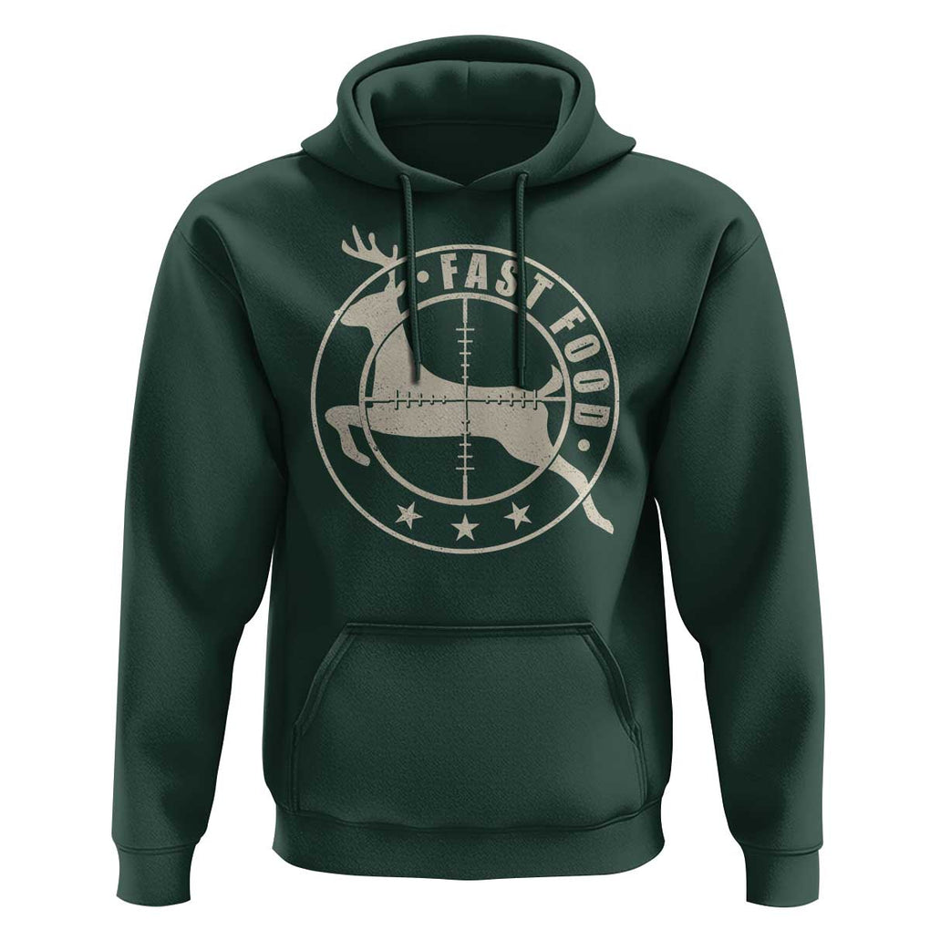 Funny Hunting Hoodie Fast Food Deer Hunter TS09 Dark Forest Green Print Your Wear