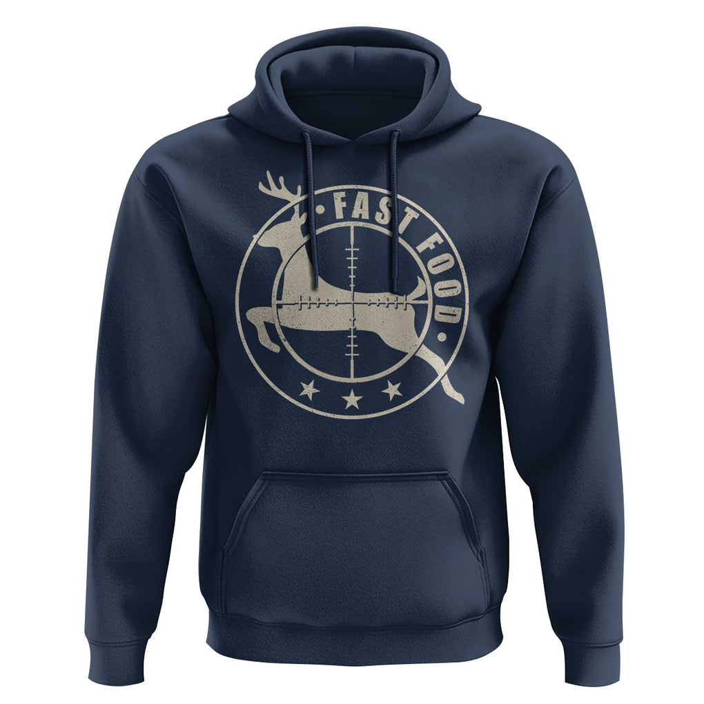 Funny Hunting Hoodie Fast Food Deer Hunter TS09 Navy Print Your Wear