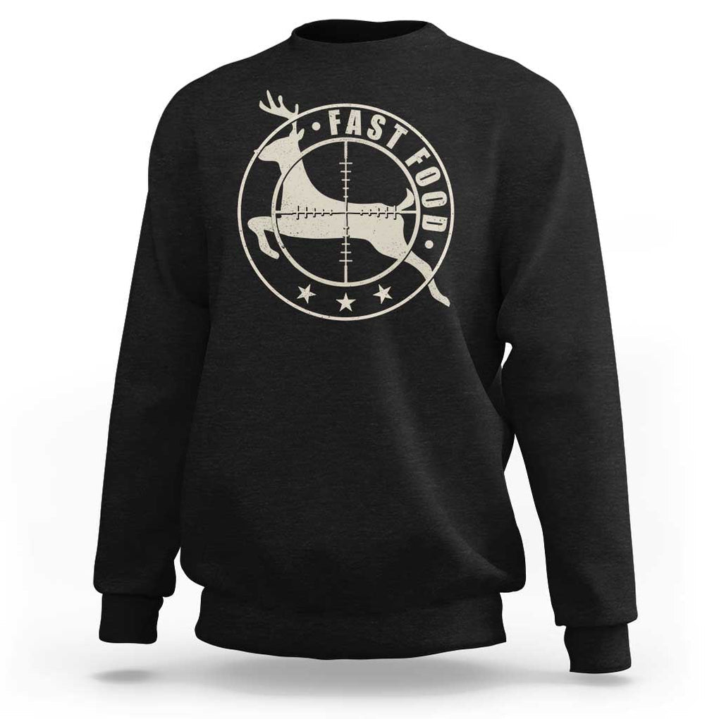 Funny Hunting Sweatshirt Fast Food Deer Hunter TS09 Black Print Your Wear