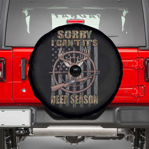 Funny Hunting Spare Tire Cover Sorry I Can't It's Deer Season TS09 Black Print Your Wear