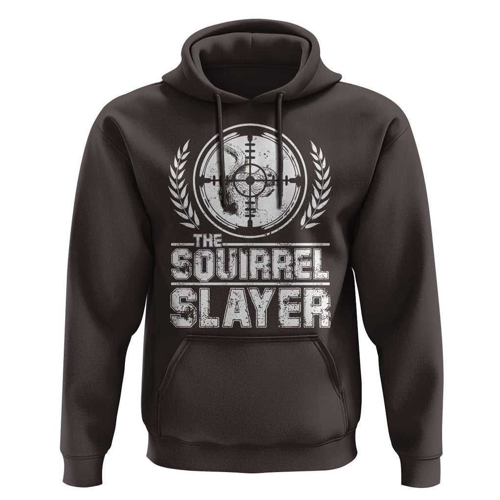 Funny Hunting Squirrel Slayer Retro Hoodie TS09 Dark Chocolate Print Your Wear