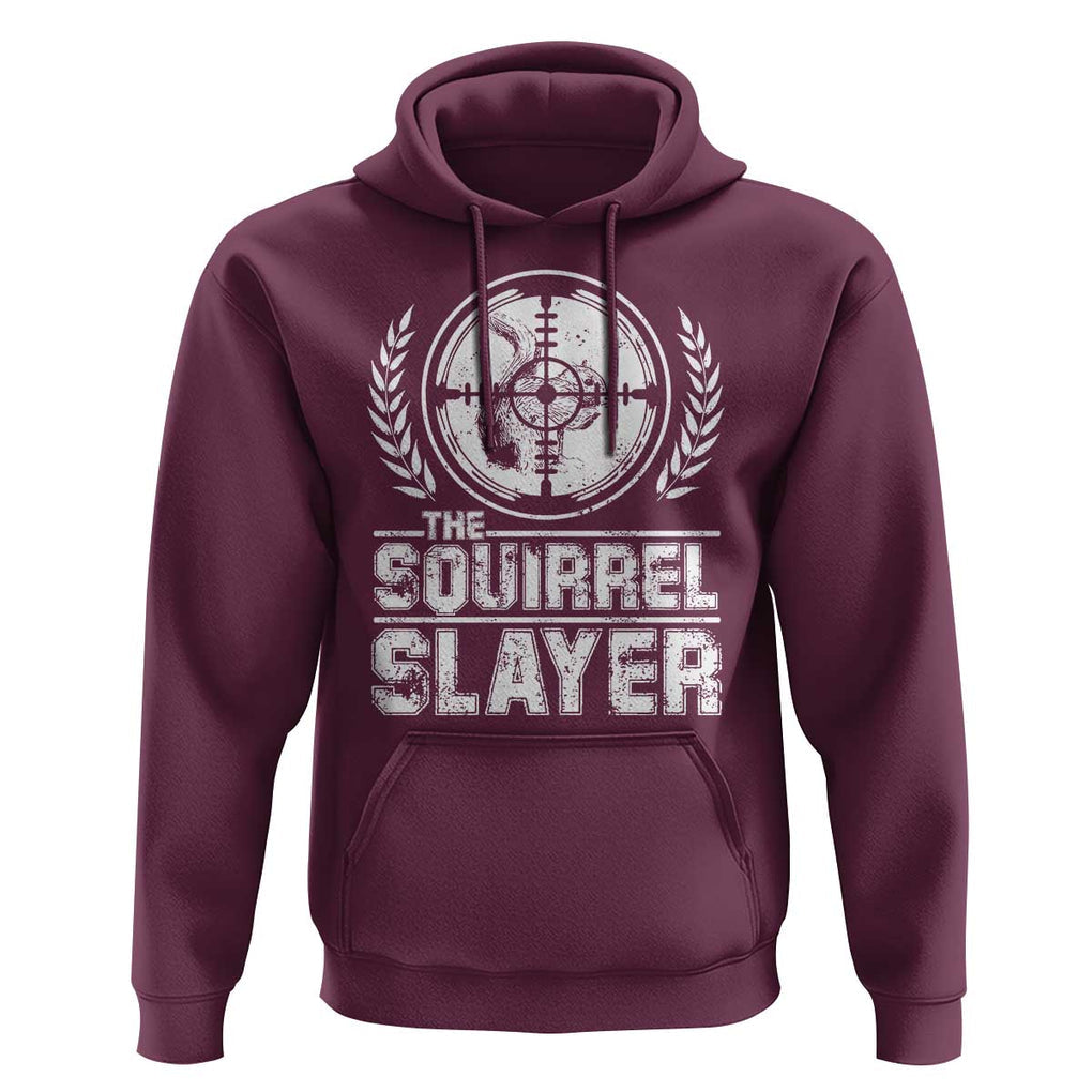 Funny Hunting Squirrel Slayer Retro Hoodie TS09 Maroon Print Your Wear