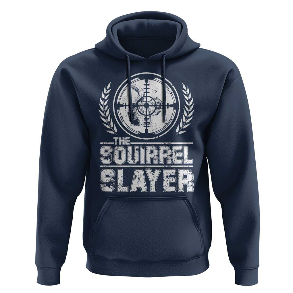 Funny Hunting Squirrel Slayer Retro Hoodie TS09 Navy Print Your Wear