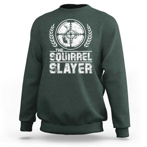 Funny Hunting Squirrel Slayer Retro Sweatshirt TS09 Dark Forest Green Print Your Wear