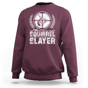 Funny Hunting Squirrel Slayer Retro Sweatshirt TS09 Maroon Print Your Wear