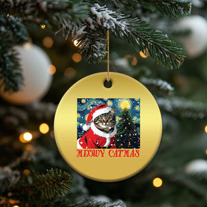 Santa Cat Xmas Christmas Ornament Meowy Catmas Starry Night Christmas Tree TS09 Print Your Wear