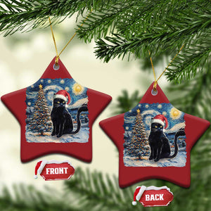 Xmas Black Cat Christmas Ornament Meowy Catmas Starry Night Santa Cat TS09 Star Red Print Your Wear