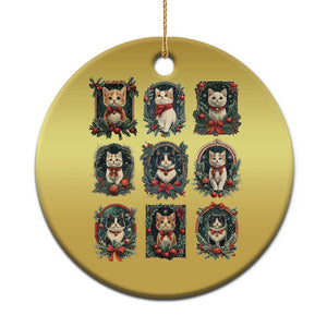 Xmas Cat Christmas Ornament Vintage Kitten Victorian Holly Wreath TS09 Print Your Wear