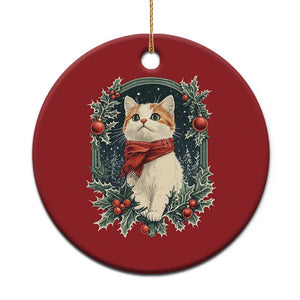 Xmas Cat Christmas Ornament Vintage Kitten Victorian Royal Holly TS09 Print Your Wear