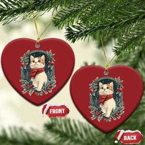 Xmas Cat Christmas Ornament Vintage Kitten Victorian Royal Holly TS09 Heart Red Print Your Wear