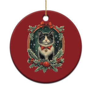 Xmas Cat Christmas Ornament Vintage Kitten Royal Holly Victorian Wreath TS09 Print Your Wear