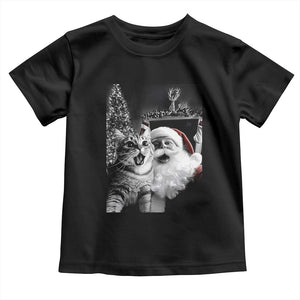 Funny Christmas Cat Selfie With Santa Baby Shirt TS09 Black Print Your Wear