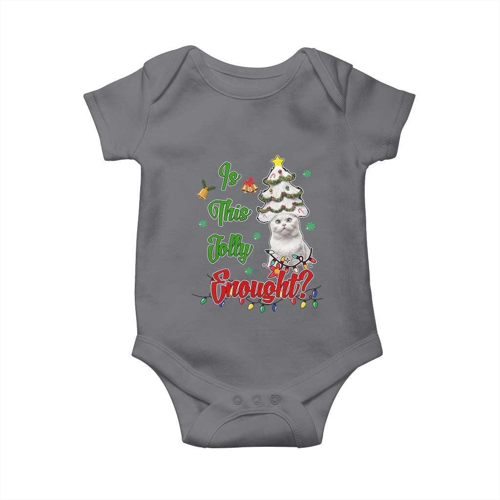 Christmas Cat Baby Onesie Is This Jolly Enough TS09 Charcoal Print Your Wear