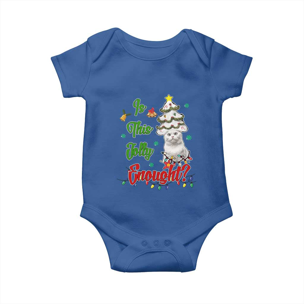 Christmas Cat Baby Onesie Is This Jolly Enough TS09 Royal Blue Print Your Wear
