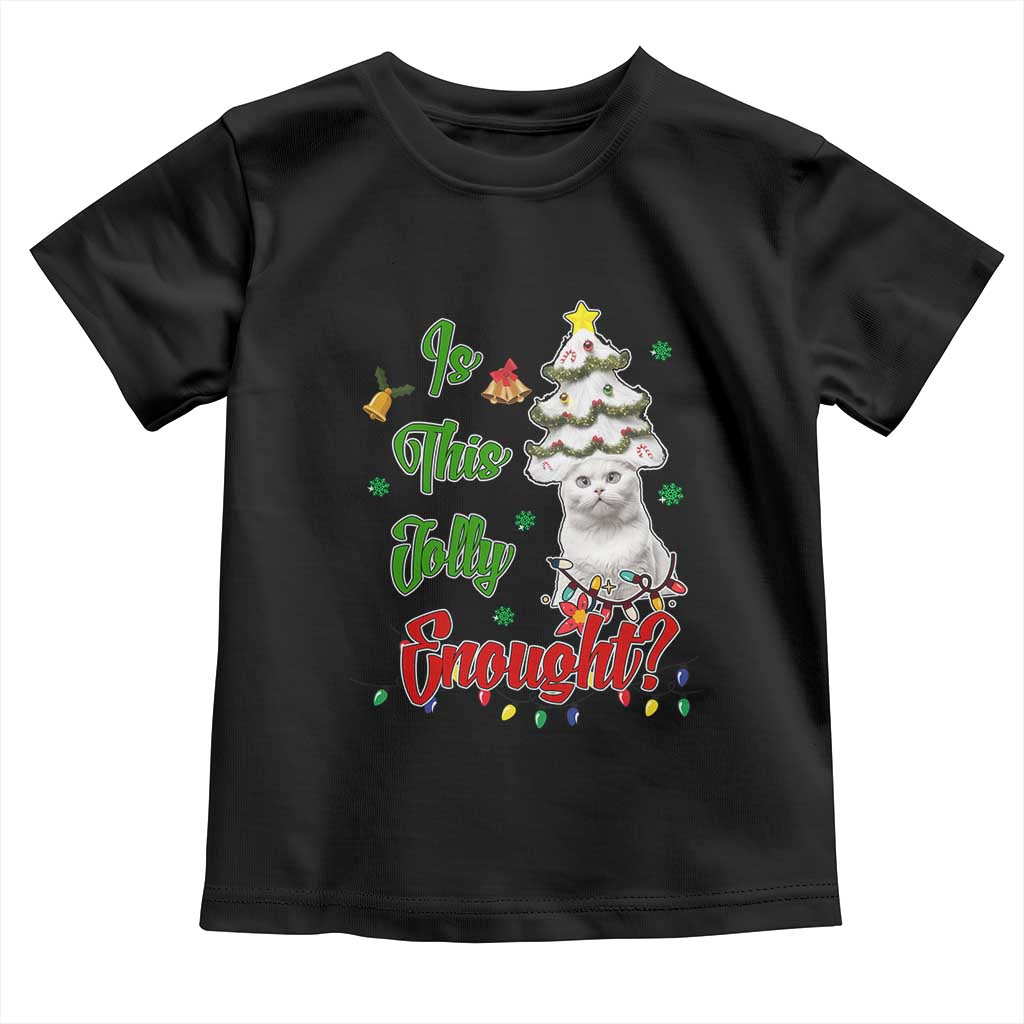 Christmas Cat Baby Shirt Is This Jolly Enough TS09 Black Print Your Wear