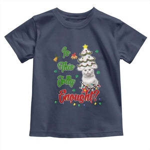 Christmas Cat Baby Shirt Is This Jolly Enough TS09 Navy Print Your Wear