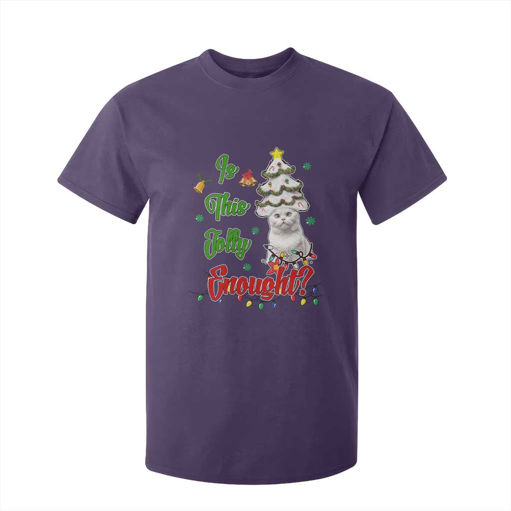 Christmas Cat T Shirt For Kid Is This Jolly Enough TS09 Purple Print Your Wear