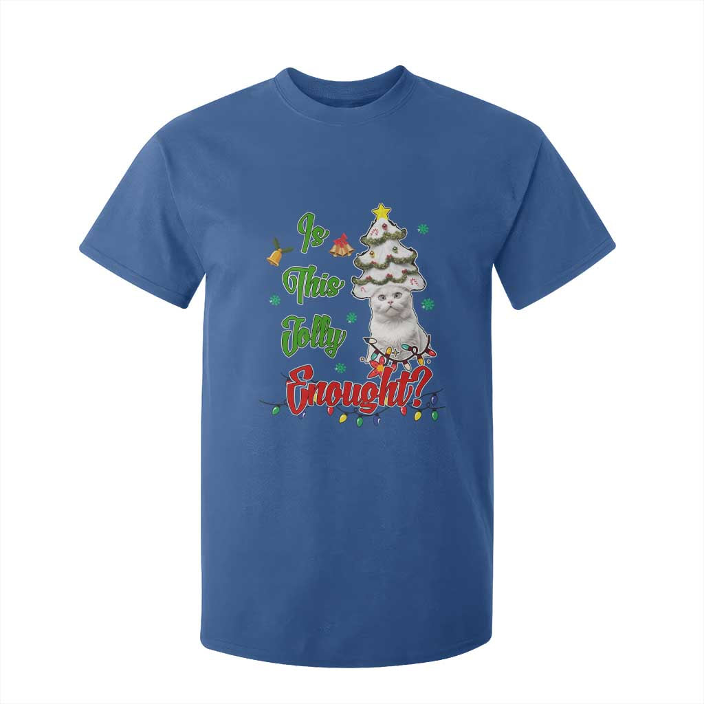 Christmas Cat T Shirt For Kid Is This Jolly Enough TS09 Royal Blue Print Your Wear