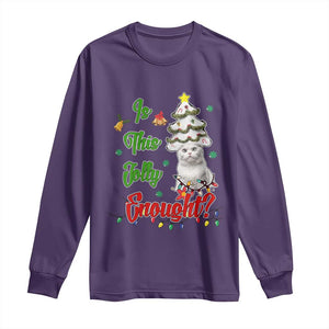 Christmas Cat Long Sleeve Shirt Is This Jolly Enough TS09 Purple Print Your Wear