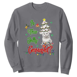 Christmas Cat Sweatshirt Is This Jolly Enough TS09 Charcoal Print Your Wear