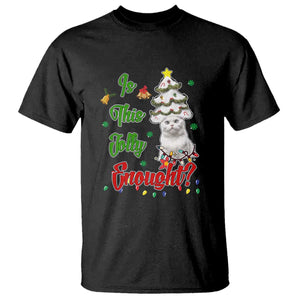 Christmas Cat T Shirt Is This Jolly Enough TS09 Black Print Your Wear