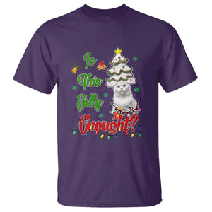 Christmas Cat T Shirt Is This Jolly Enough TS09 Purple Print Your Wear