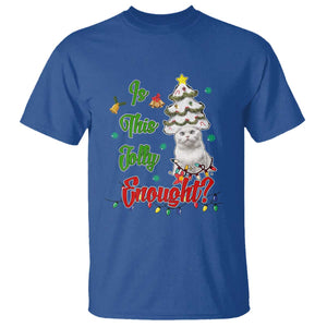 Christmas Cat T Shirt Is This Jolly Enough TS09 Royal Blue Print Your Wear