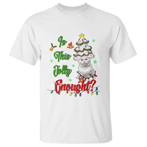 Christmas Cat T Shirt Is This Jolly Enough TS09 White Print Your Wear